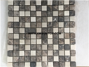 Mixed Color Square Stone Mosaic/Natural Stone Mosaic/Wall Mosaic/Floor Mosaic/Interior Decoration/Customized Mosaic Tile/Mosaic Tile for Bathroom&Kitchen&Hotel Decoration