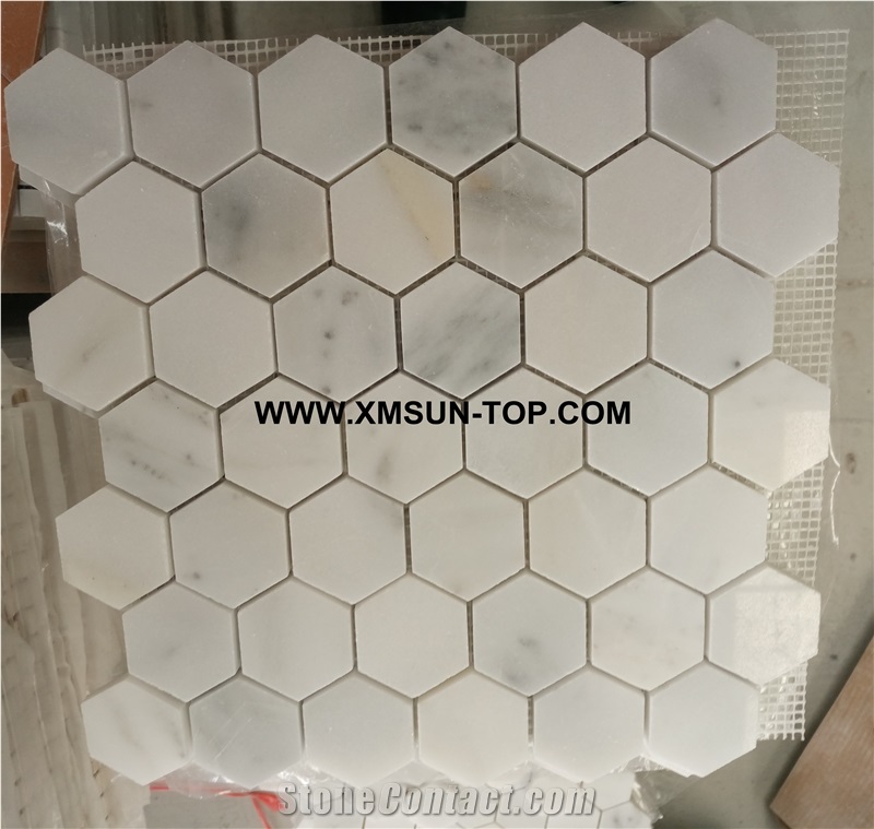 Multicolor Marble Hexagon Mosaic/Polished Mosaic/Stone Mosaic/Wall Mosaic/Floor Mosaic/Interior Decoration/Customized Mosaic Tile/White&Grey&Black Mosaic Tile for Bathroom&Kitchen&Hotel Decoration