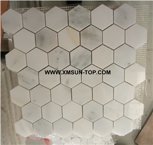 Multicolor Marble Hexagon Mosaic/Polished Mosaic/Stone Mosaic/Wall Mosaic/Floor Mosaic/Interior Decoration/Customized Mosaic Tile/White&Grey&Black Mosaic Tile for Bathroom&Kitchen&Hotel Decoration