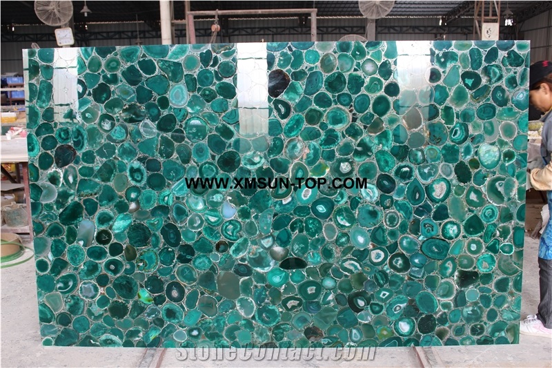 Polished Different Colors Agate Semiprecious Stone Slab&Customized&Tile&Cut to Size/Multicolor Gemstone for Flooring&Wall Covering/Mixed Color Semi Precious Stone Panels/Semi Precious Stone Slabs