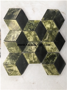 Polished Multicolor Hexagon Stone Mosaic/Stone Mosaic Patterns/Wall Mosaic/Floor Mosaic/Interior Decoration/Customized Mosaic Tile/Mosaic Tile for Bathroom&Kitchen&Hotel Decoration
