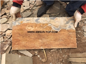 Rusty Slate Tiles(Size:60*30cm)/Rust-Coloured Slate Floor Tiles/Rust Slate Wall Tiles/China Slate Stone for Wall Covering&Wall Cladding/Slate Panels/Slate for Flooring&Floor Covering/Exterior Pavers