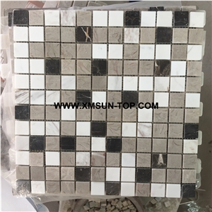 Various Mixed Color Square Stone Mosaic/Natural Stone Mosaic/Wall Mosaic/Floor Mosaic/Interior Decoration/Customized Mosaic Tile/Mosaic Tile for Bathroom&Kitchen&Hotel Decoration