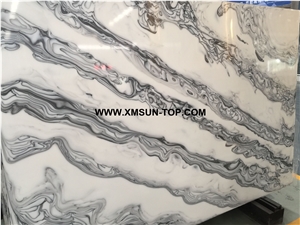 White Artificial Onyx with Smoke Patterns/White Artificial Onyx Slab/Artificial Stone Panels/Manmade Stone Slab/Engineered Stone Slabs/Artificial Onyx for Wall Covering& Flooring/Interior Decoration