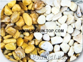 Yellow Pebbles with Different Size(Machine Cutting)/Yellow Pebbles/Round Pebbles/Pebble for Landscaping Decoration/Wall Cladding Pebble/Flooring Paving Pebble