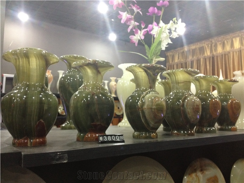 Green Onyx Flower Vase, Dark Green , Onyx Flower Vase, Light Green Onyx Home Decor