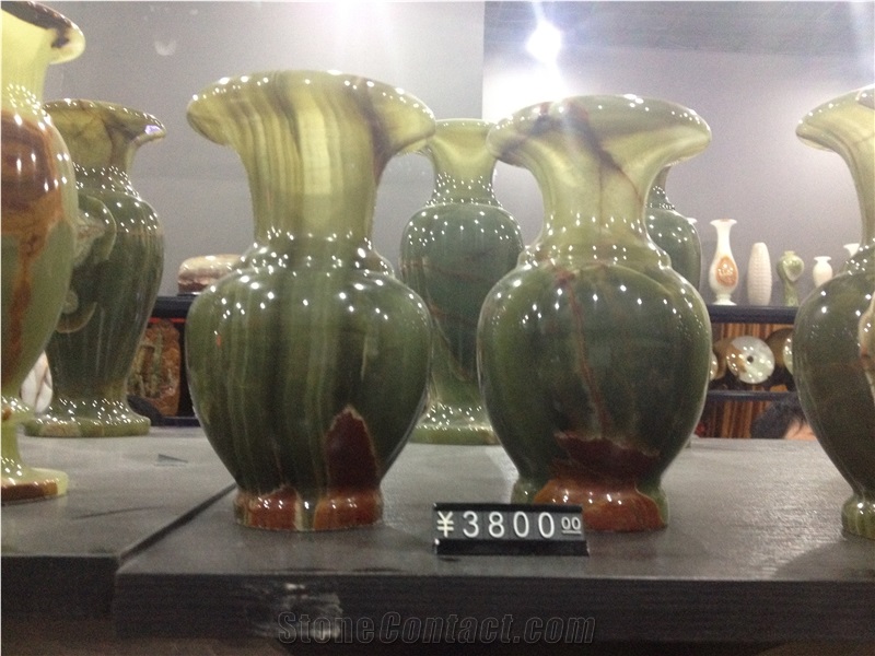 Green Onyx Flower Vase, Dark Green , Onyx Flower Vase, Light Green Onyx Home Decor