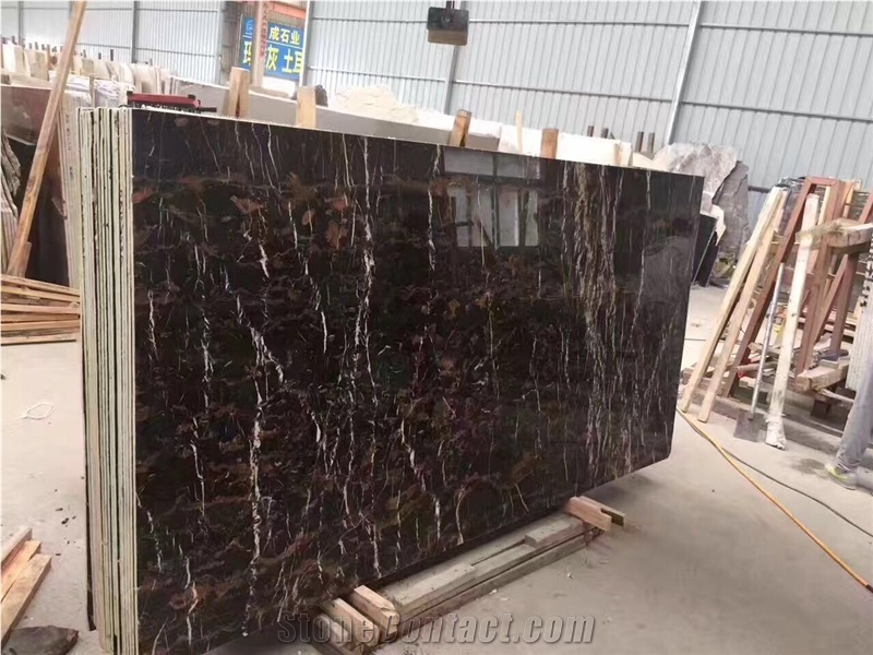 Afghanistan Pakistan Black and Gold Portoro Polished Slabs Tiles