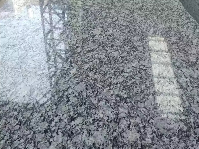China Surf White Seawave Flower Granite Polished Slabs Tiles