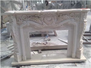 Marble Fireplace White/Beige/Grey Polished Marble Fireplace Surround