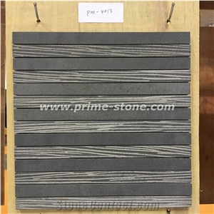 Natural Stone Mosaic, Stone Mosaic for Wall and Floor, Grey Basalt Mosaic for Sale,Floor Paving Mosaic Tiles