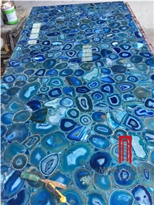 Natural Blue Stone Blue Agate Semiprecious Stone Countertop