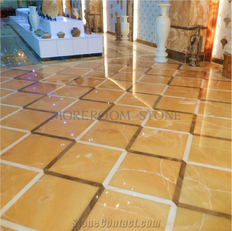 Natural Floor Stone Yellow Honey Onyx Slab and Tile