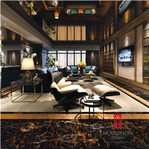 Natural Portopo Black & Gold Marble Laminated Composite Porcelain Tiles