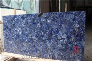 Natural Stone Blue Sodalite-Blue Agate Gem Stone Slab for Decoration