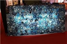 Best Price Blue Agate Translucent Stone Walling/Semi-Precious Stone Interior Walling/Agate Transmittance Stone Blackground Wall/Semi Precious Stone/Interior Decoration/Gemstone for Wall Covering Tiles