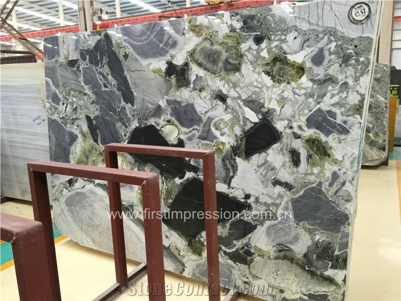 Best Price Luxury Marble Big Slab/Green Marble Tile & Slab/White Beauty/Ice Connect Marble/Chinese Green /Marble Tiles Cut to Size/Ice Green/White and Green Marble Tiles for Wall & Floor Covering