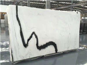Best Price Panda White Marble Slabs Tiles/China Wall Covering Tiles/Floor Covering Tiles/Counter Top Stone/Home Decoration Background Slabs Tiles/Building Stone Material/Black and White Marble Slabs