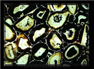 Black Agate Semiprecious Stone Slabs&Tiles/Multicolor Gemstone for Floor&Wall Covering Tiles/Mixed Color Semi Precious Stone Panels/Best Price Semi Precious Stone Big Slabs