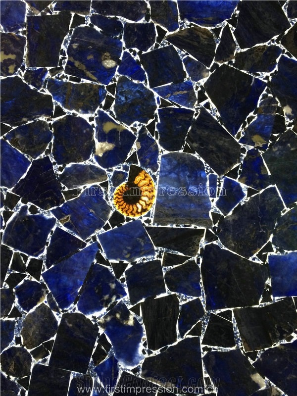 Blue Precious Stone/Luxury Solidate Blue Jasper Semiprecious Stone Tiles/Solidate Blue Gemstone Wall Tiles & Floor Tiles/Azul Bahia Semiprecious Stone