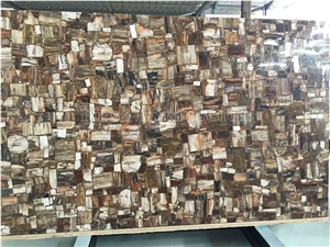 Brown Fossil Wood Precious Stone Slabs/Semiprecious Building Stone Material/Gorgeous Table Decoration/Gemstone Slabs/Luxury Wall Decoration Stone Tiles