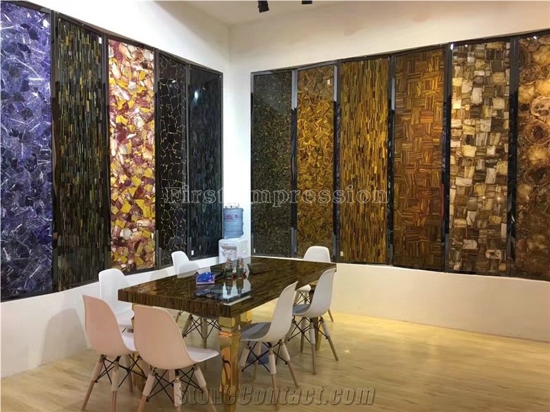 Cheap Yellow Agate Semi Precious Stone Slabs/Semi-Precious Stone Interior Walling/Agate Transmittance Stone Blackground Wall/Semi Precious Stone/Interior Decoration/Gemstone for Wall Covering Tiles