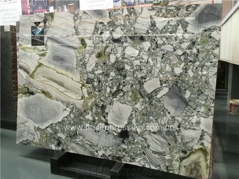 China Green Marble Big Slab/Green Marble Tile & Slab/White Beauty/Ice Connect Marble/Chinese Green /Marble Tiles Cut to Size/Ice Green/White and Green Marble Tiles for Wall & Floor Covering