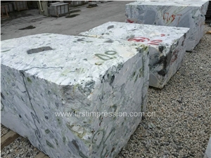 China Ice Connect Marble Blocks/Ice Green Marble Slabs/Green Marble/Tv Background Stone/Chair Decoration Stone/Cold Jade/Primavera Marble