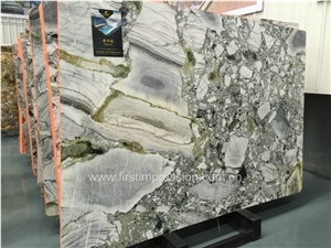 China Ice Connect Marble Blocks/Ice Green Marble Slabs/Green Marble/Tv Background Stone/Chair Decoration Stone/Cold Jade/Primavera Marble