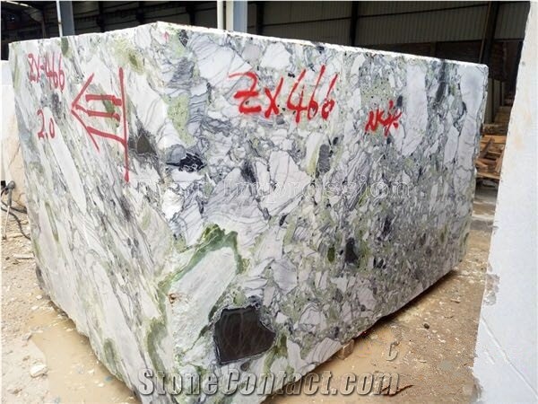 China Luxury White Beauty Marble Block/Green Marble/Ice Connect Marble/Ice Green/Chinese Green Marble/China Green Marble Blocks