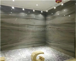Good Price Linlang Grey Marble Polished Natural Stone Tiles & Slabs/Wolf Grey Marble Hotel/Bathroom Covering/Flooring/Feature Wall/Interior Paving/Clading/Decoration Quarry Owner