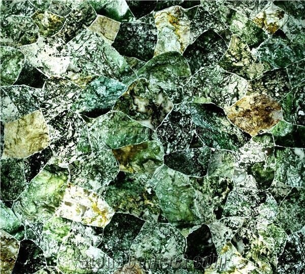 Green Agate with Gold Line Semiprecious Stone Slab&Gangsaw Big Slab&Customized/Gemstone for Wall Covering&Flooring/Agate Semi Precious Stone Panels/Interior Decoration/Luxury Red Semi-Precious Stone