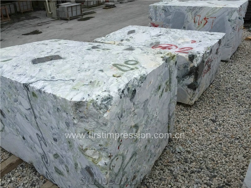 High Quality & Best Price Ice Connect Marble Blocks/Ice Green Marble Slabs/Green Marble/Tv Background Stone/Chair Decoration Stone/Cold Jade/Primavera Marble