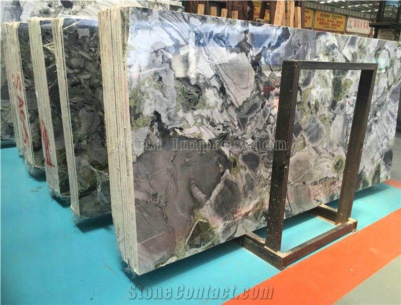 High Quality & Best Price Ice Green Marble Tiles & Slabs/Ice Connect Marble/White Beauty/Ice Green/China Green Marble/China Green Marble Slabs & Tile/Green Marble for Wall & Floor Covering Tiles