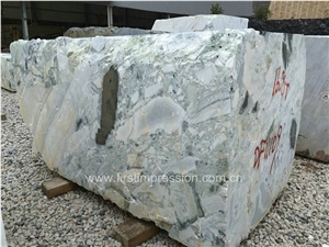 High Quality & Best Price Luxury White Beauty Marble Blocks/Ice Connect Marble/Chinese Green/Ice Green/White and Green Project Chinese Natural Stone Products