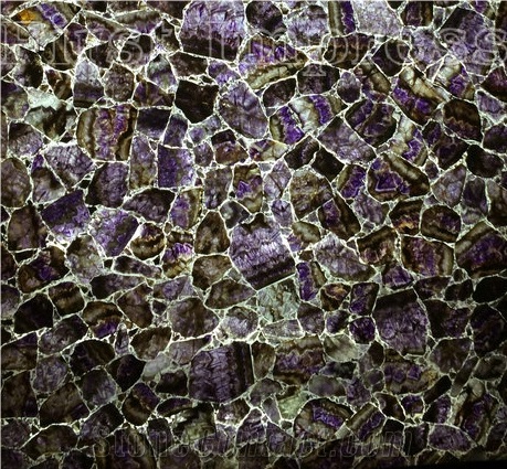 High Quality & Best Price Purple Crystal Semiprecious Stone Big Slabs/Luxury Lilac Semi-Precious Stone Slab&Tile&Customized/Semi Precious Stone Slab for Wall Cladding&Flooring/Interior Decoration