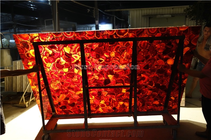 High Quality & Best Price Red Agate Semiprecious Stone Big Slabs/Gemstone Slabs & Tiles/Red Agate Semi Precious Wall Covering/Interior Decoration for Kitchen/Background