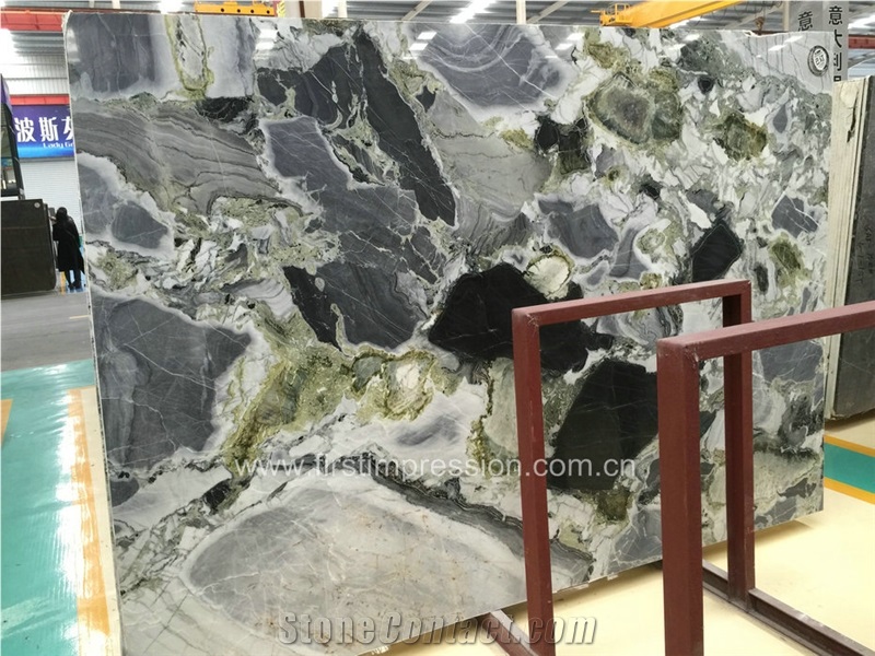 High Quality Luxury Marble Big Slab/Green Marble Tile & Slab/White Beauty/Ice Connect Marble/Chinese Green /Marble Tiles Cut to Size/Ice Green/White and Green Marble Tiles for Wall & Floor Covering