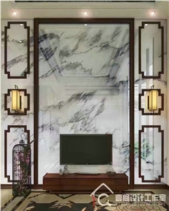 High Quality/White Crystal Marble/Landscape Painting Marble Slabs & Tiles/Jingya White Marble/Polished Marble Wall & Floor Covering Tiles/Background Wall/White Marble with Black Flower