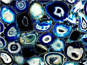 Hot Blue Agate Semiprecious Stone Gangsaw Big Slab&Tiles&Customized/Gemstone for Flooring&Wall Covering/Mixed Color Semi Precious Stone Panels/Colorful Stone Flooring/Interior Decoration Material