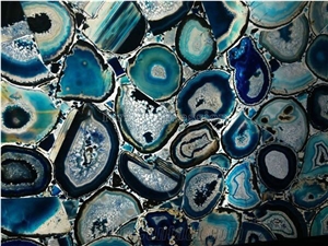 Hot Blue Agate Semiprecious Stone Gangsaw Big Slab&Tiles&Customized/Gemstone for Flooring&Wall Covering/Mixed Color Semi Precious Stone Panels/Colorful Stone Flooring/Interior Decoration Material