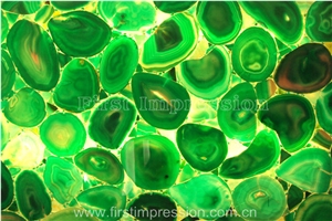 Hot Green Agate Semiprecious Stone Slab/Luxury Dark Green Semi-Precious Stone/Semi Precious Stone Slab for Wall Cladding&Flooring/Semi-Precious Stone Panel/Interior Decoration