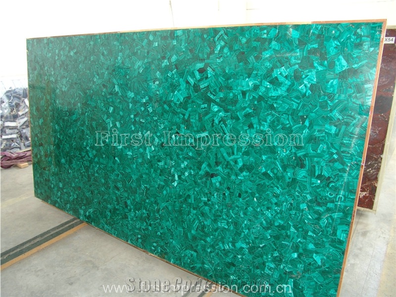 Hot Malachite Semiprecious Stone Slab/Luxury Green Semi-Precious Stone Slab&Tile&Customized/Semi Precious Stone Slab for Wall Cladding&Flooring/Semi-Precious Stone Panel/Interior Decoration