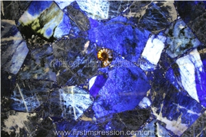 Hot Sale Blue Precious Stone/Luxury Solidate Blue Jasper Semiprecious Stone Tiles/Solidate Blue Gemstone Wall Tiles & Floor Tiles/Azul Bahia Semiprecious Stone