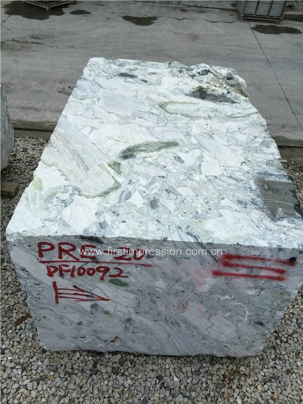 Hot Sale Ice Connect Marble Block/White Beauty/Ice Green/China Green Marble/Green Marble Blocks/Nice Blocks/Ice Green Marble Block