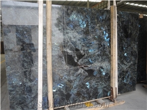 Hot Sale Lemurian Labradorite Blue Granite Polished Slabs & Tiles/Madagascar Granite with Blue Sparking Spots/Polished Natural Building Stone Flooring/Feature Wall,Interior Paving/Clading/Decoration