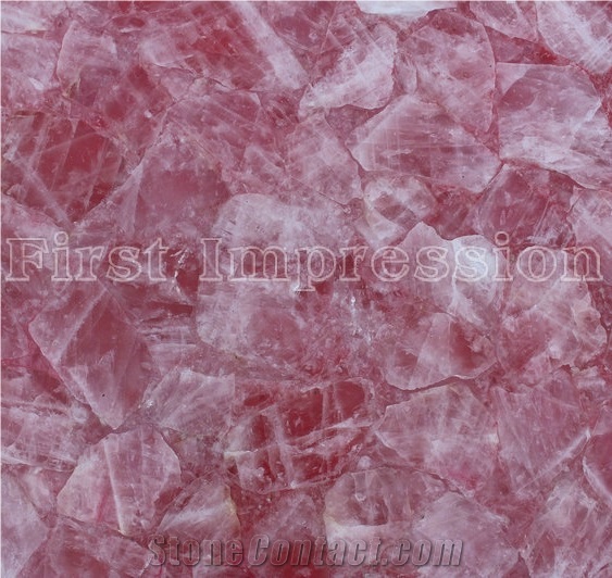 Hot Sale Pink Crystal Semiprecious Stone Slab/Luxury Pink Semi-Precious Stone Slab&Tile&Customized/Semi Precious Stone Tiles for Wall Cladding&Flooring/Semi-Precious Stone Panel/Interior Decoration