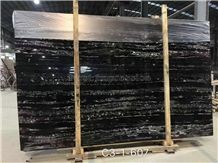Hot Sale Silver Dragon Black Marble Polished Big Slabs/China Black Marble Tiles for Wall and Floor Covering/Skirting/Natural Building Stone with White Lines/Quarry Owner Manufacturers Supply Interior