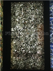 Hot Silver Leaves Gemstone Tiles & Slabs/Grey Semi Precious Stone Wall Covering/Interior Decoration for Kitchen/Background/Interior Building Decoration Stone/Gemstone Slabs Tiles/Wall Decoration Stone