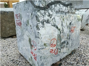 Luxury White Beauty Marble Blocks/Ice Connect Marble/Chinese Green/Ice Green/White and Green Project Chinese Natural Stone Products